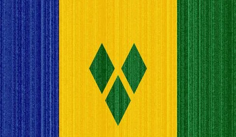 Abstract vector grunge flag of Saint Vincent and the Grenadines country. Stock Illustration