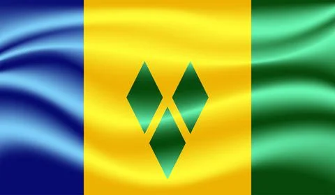 Abstract vector grunge flag of Saint Vincent and the Grenadines country. Stock Illustration