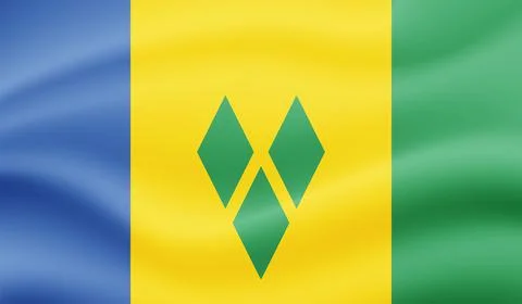 Abstract vector grunge flag of Saint Vincent and the Grenadines country. Stock Illustration