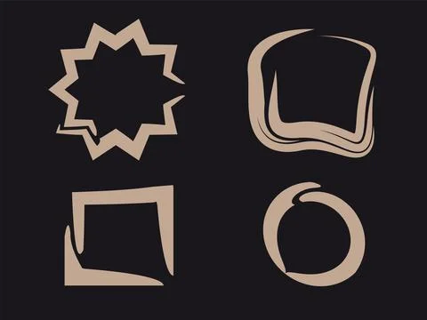 Abstract vector grunge frames in a simple style Stock Illustration