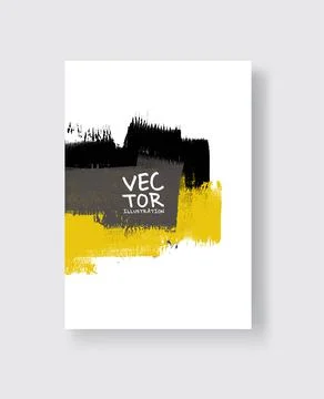 Abstract vector grunge pattern. Yellow black brush strokes on white backgroun Stockillustratie