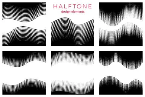 Abstract vector halftone design elements Illustrazione stock