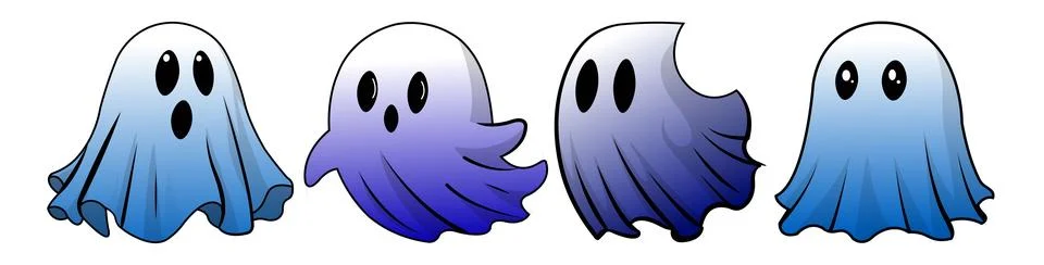 Abstract Vector Halloween Ghost Icon Set Design Template Stock Illustration