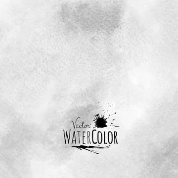 Abstract vector hand drawn black and white watercolor background Stock Illustration