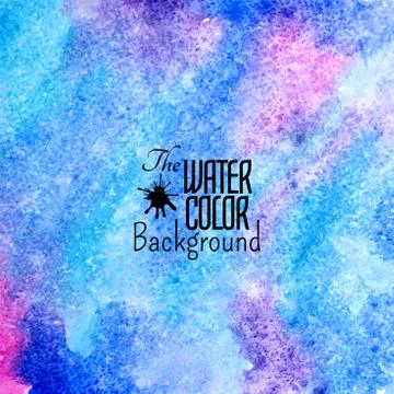 Abstract vector hand drawn blue watercolor background Stock Illustration