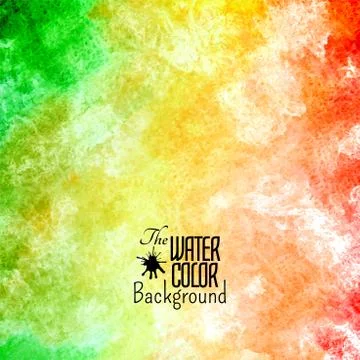 Abstract vector hand drawn rainbow color watercolor background Stock Illustration