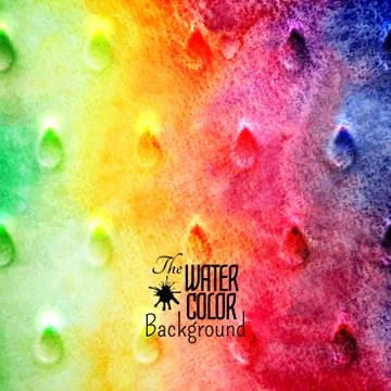 Abstract vector hand drawn rainbow color watercolor background Stock Illustration