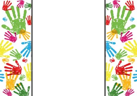 Abstract vector hand prints background Illustrazione stock