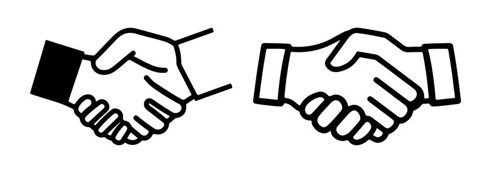 Abstract Vector handshake illustrations Icon or Logo Design Template Stock Illustration