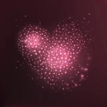 Abstract vector heart icon silhouette with circles Stock Illustration