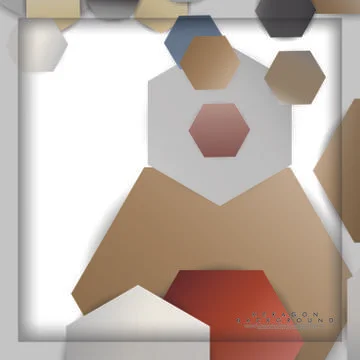 Abstract vector hexagon background with color stone and brick gradient and sh Illustrazione stock