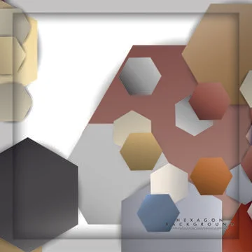 Abstract vector hexagon background with color stone and brick gradient and sh Illustrazione stock