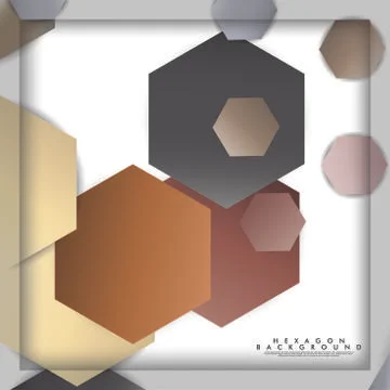 Abstract vector hexagon background with color stone and brick gradient and sh Illustrazione stock