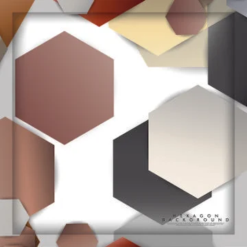 Abstract vector hexagon background with color stone and brick gradient and sh Illustrazione stock