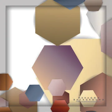 Abstract vector hexagon background with color stone and brick gradient and sh Illustrazione stock