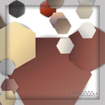 Abstract vector hexagon background with color stone and brick gradient and sh Illustrazione stock