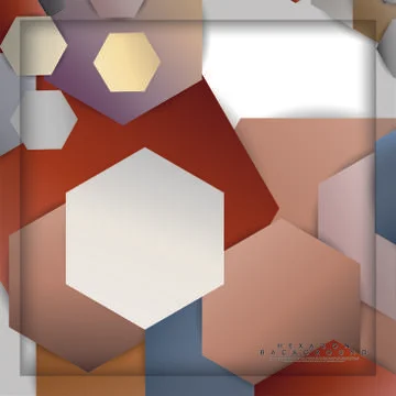 Abstract vector hexagon background with color stone and brick gradient and sh Illustrazione stock