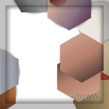 Abstract vector hexagon background with color stone and brick gradient and sh Stock Illustration
