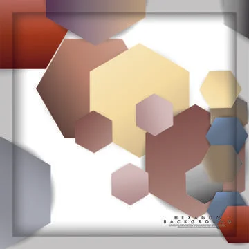 Abstract vector hexagon background with color stone and brick gradient and sh Illustrazione stock
