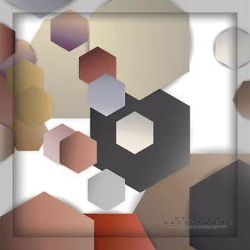 Abstract vector hexagon background with color stone and brick gradient and sh Illustrazione stock
