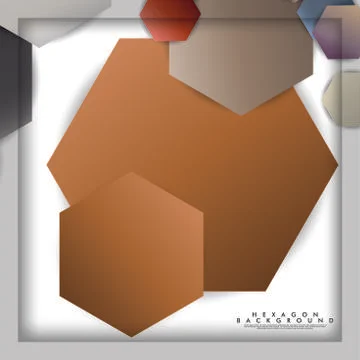 Abstract vector hexagon background with color stone and brick gradient and sh Stock Illustration