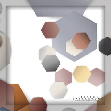 Abstract vector hexagon background with color stone and brick gradient and sh Illustrazione stock
