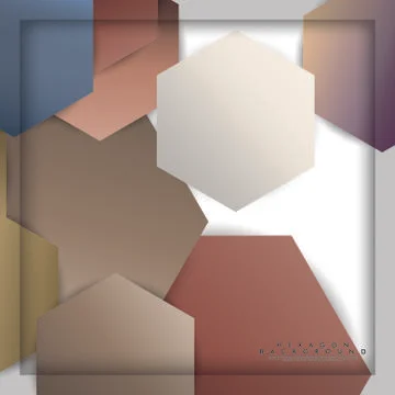 Abstract vector hexagon background with color stone and brick gradient and sh Illustrazione stock