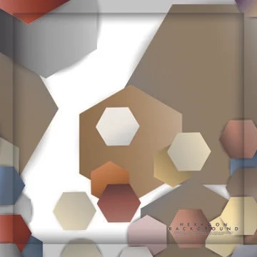 Abstract vector hexagon background with color stone and brick gradient and sh Illustrazione stock