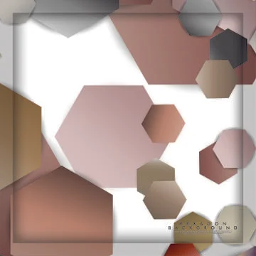 Abstract vector hexagon background with color stone and brick gradient and sh イラスト素材