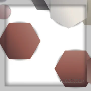 Abstract vector hexagon background with color stone and brick gradient and sh Illustrazione stock