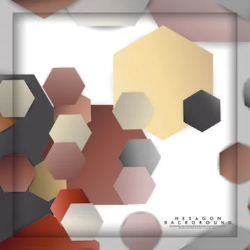 Abstract vector hexagon background with color stone and brick gradient and sh Illustrazione stock
