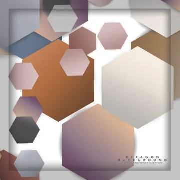 Abstract vector hexagon background with color stone and brick gradient and sh Stock Illustration