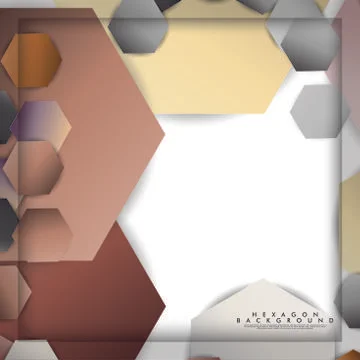 Abstract vector hexagon background with color stone and brick gradient and sh Stock Illustration