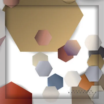 Abstract vector hexagon background with color stone and brick gradient and sh Stock Illustration