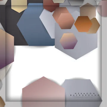 Abstract vector hexagon background with color stone and brick gradient and sh Illustrazione stock