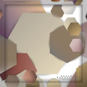 Abstract vector hexagon background with color stone and brick gradient and sh Illustrazione stock