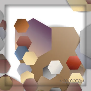 Abstract vector hexagon background with color stone and brick gradient and sh Ilustración de archivo