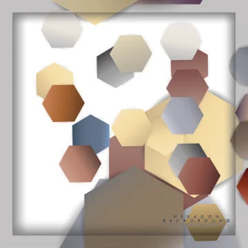 Abstract vector hexagon background with color stone and brick gradient and sh Illustrazione stock