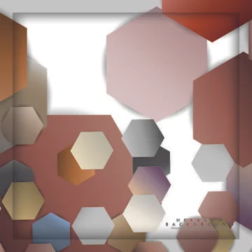Abstract vector hexagon background with color stone and brick gradient and sh 스톡 일러스트