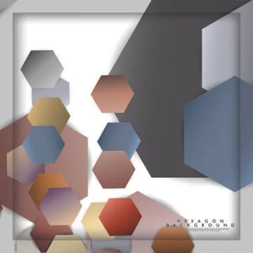 Abstract vector hexagon background with color stone and brick gradient and sh Illustrazione stock