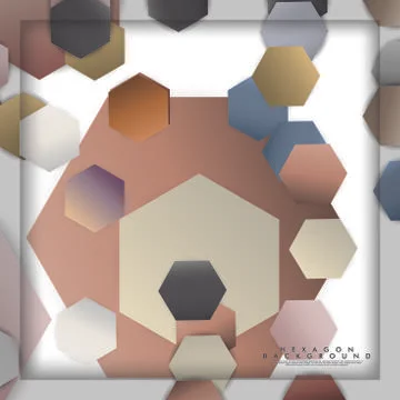 Abstract vector hexagon background with color stone and brick gradient and sh Illustrazione stock