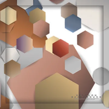 Abstract vector hexagon background with color stone and brick gradient and sh Ilustración de archivo