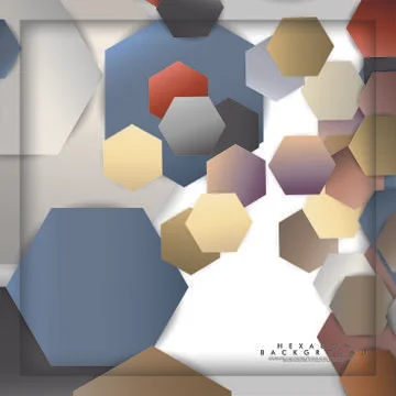 Abstract vector hexagon background with color stone and brick gradient and sh Illustrazione stock