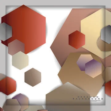 Abstract vector hexagon background with color stone and brick gradient and sh Illustrazione stock