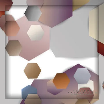 Abstract vector hexagon background with color stone and brick gradient and sh Illustrazione stock