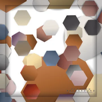 Abstract vector hexagon background with color stone and brick gradient and sh Illustrazione stock
