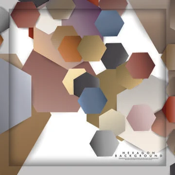 Abstract vector hexagon background with color stone and brick gradient and sh Stock Illustration