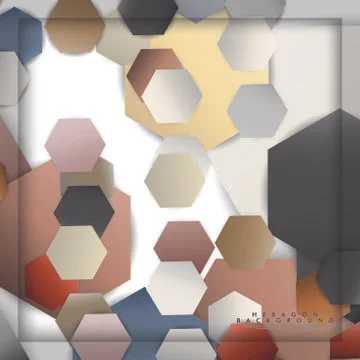 Abstract vector hexagon background with color stone and brick gradient and sh イラスト素材