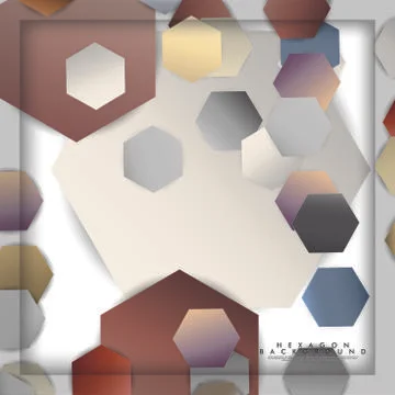 Abstract vector hexagon background with color stone and brick gradient and sh Illustrazione stock