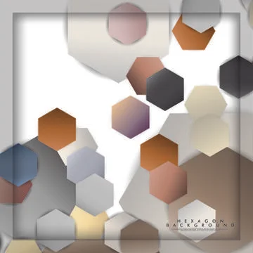Abstract vector hexagon background with color stone and brick gradient and sh Illustrazione stock